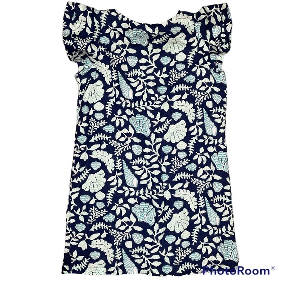 Vineyard Vines Large Blue Coastal Flutter Linen Shift Dress - Picture 3 of 4